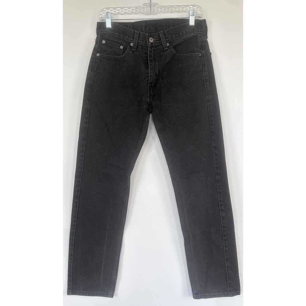 Levis 505 Regular Fit Mens 30x32 Black Denim Straight Leg Jeans Dark Wash Pants. - Picture 2 of 11